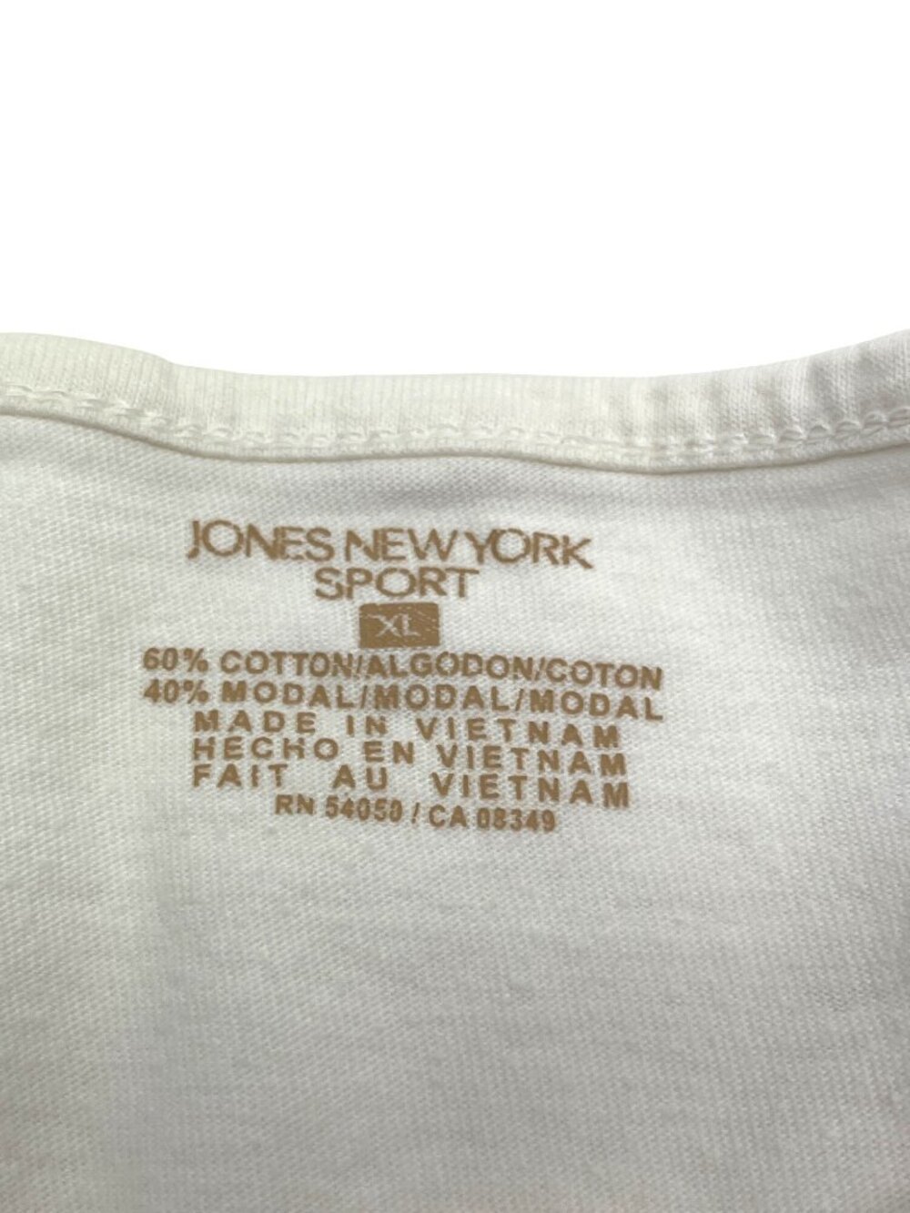 Jones New York Sport White Floral T-Shirt With Blue & Green Design Womens XL 40c - Picture 5 of 6